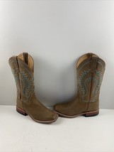 Macie Bean “A Perfect Tan” Brown Leather Square Toe Western Boots Womens Size 8M - £78.29 GBP