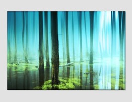 Abstract Trees Photo Tropical Forest Canvas Print Forest Wall Art Nature Wall Ar - £39.16 GBP