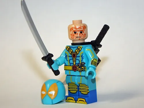 Deadpool X-Men blue Outfit Marvel Comic Minifigure