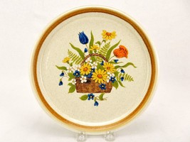 Vintage Stoneware 10.75&quot; Dinner Plate, Mikasa Garden Bouquet #F5815, Drip Glaze - £15.62 GBP