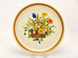 Vintage Stoneware 10.75&quot; Dinner Plate, Mikasa Garden Bouquet #F5815, Drip Glaze - £15.07 GBP