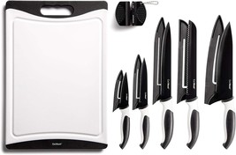 Eatneat 12-Piece Kitchen Knife Set - 5 Black Stainless Steel Knives With - £31.29 GBP