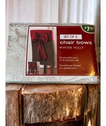 Winter Holly Chair Bows Set of 2 Ivory / off white New Christmas - $131.71 MXN