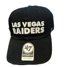 New NWT Las Vegas Raiders &#39;47 Brand Clean-Up Script Side Logo Adjustable Hat - £19.01 GBP