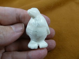 Y-PEN-576) white Howlite PENGUIN gemstone Ice BIRD gem figurine carving ... - $14.01