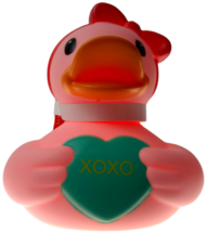 Infantino Fun Time XOXO Rubber Ducky Bow Heart Girl Duck Pink Baby Love Duckie - £7.92 GBP
