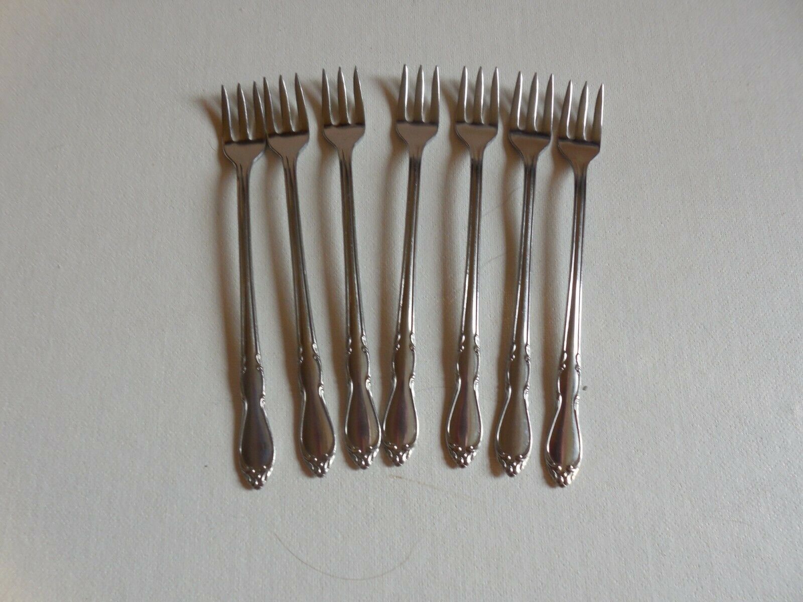 7 Oneida &quot;Homestead&quot;  Stainless Steel Cocktail Forks - $19.75