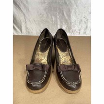 Vintage Lower East Side Y2K 90’s Brown Wedge Loafers Mary Jane Sz 10 - £31.82 GBP