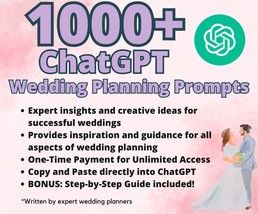 1000+ ChatGPT Prompts for Wedding Planners| Ultimate Wedding Planning Re... - £3.13 GBP