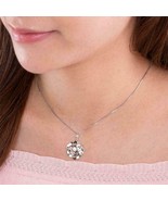 0.40Ct Rose Flower Dancing Diamond Pendant Wedding Necklace 14K White Go... - £52.70 GBP