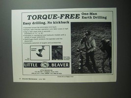 1991 Little Beaver Ad - Torque-free one-man earth drilling - $18.49