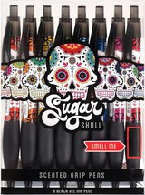 Eight Pieces Of Medium Point, Black Ink, Scented Sugar Skull Smens Pens. - $32.99