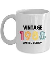 Vintage 1988 Colorful Coffee Mug 11oz Ceramic Gift For Women, Men 34 Years Old W - £13.41 GBP