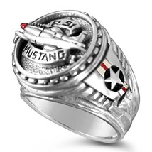 P-51 Mustang  Sterling Silver signet ring - $88.11