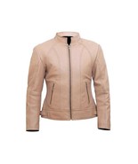 Women Leather Jacket Vintage Biker Café Racer Designer Distressed Genuin... - $277.46 CAD