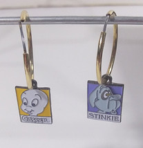  Casper Friendly Ghost Stinkie Earrings Vintage Pair 1995 Dangle Hoop Mix Match - £11.57 GBP