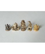 5 x LORD GANESHA THAI Hindu Brass Amulet Mini Statues Success Power Magi... - $16.82