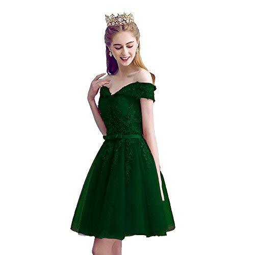 Kivary Plus Size Vintage Beaded Lace Short Prom Homecoming Dress Emerald Green U