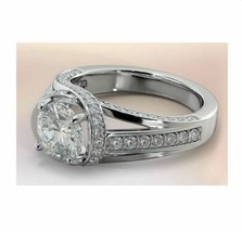 Solid 14K White Gold 2.70Ct Round Cut Simulated Diamond Engagement Ring Size 5 - $259.97