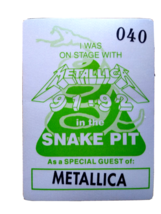 Metallica Backstage Pass In The Snake Pit Original Hard Rock Metal Music... - $8.27