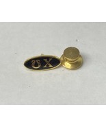 Chi Omega Pledge Pin Black &amp; Gold Lapel Pin - $846.56 MXN