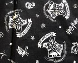 HARRY POTTER FABRIC Black Hogwarts Logo CAMELOT QUILTING COTTON  2/3 Yard - $18.27