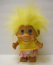 TROLL DOLL TOY 9&quot; Vintage 1992 Toys N Things Yellow Hair Mesh Top Shorts - £23.55 GBP