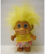 TROLL DOLL TOY 9&quot; Vintage 1992 Toys N Things Yellow Hair Mesh Top Shorts - £23.50 GBP