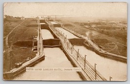 RPPC Gatun Locks Looking South Panama Canal Real Photo Postcard V29 - £6.21 GBP