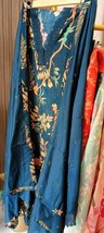 Pure Muslin Silk Semi Stitched Salwar Suit Set Turquoise Blue Big Digital Floral - £84.27 GBP