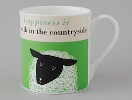 Happiness is a walk in the countryside Large Bone China Mug decorated in Stoke o - £15.00 GBP
