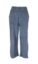 NORTH OF WEST Womens Pants VANESSA Blue Terry Cloth Joggers Zipper Front... - $19.19