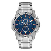 Caravelle By Bulova Sport Chrono Blue Dial Men's Stainless Steel Watch 43B171 - $120.94