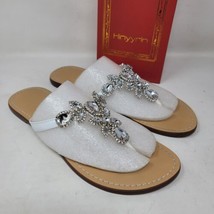 Hinyyrin Women&#39;s Sandals Sz 10.5 M Rhinestone Casual Thong Shoes - £14.21 GBP