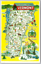 Vintage Postcard Map Greetings From Vermont used - $6.01