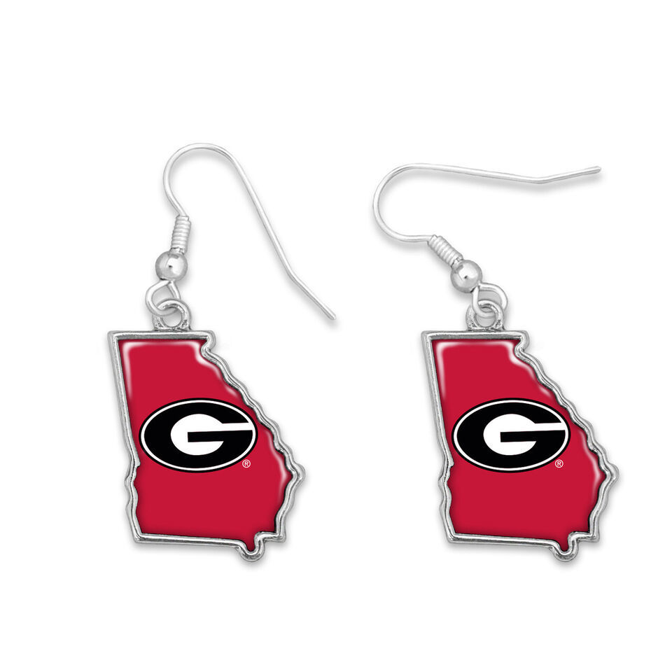 43354 From the Heart Georgia State of Mine Logo Earrings