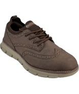 Men&#39;s Dark Brown Faux Leather Lightweight Casual Oxford Shoes SZ 9.5 - £40.08 GBP