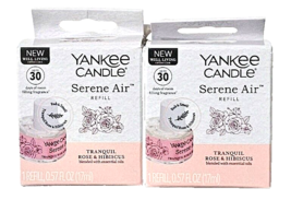 2 Pack Yankee Candle Serene Air Tranquil Rose &amp; Hibiscus Room Fragrance Refill - £26.88 GBP
