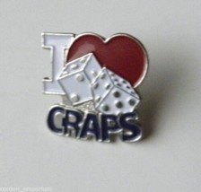 I Love Craps Dice C ASIN O Poker Slogan Novelty Lapel Pin Badge 3/4 Inch - £4.31 GBP