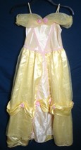 Disney Belle Costume Yellow Fancy Dress Long Gown Beauty Beast Movie Child S M - £28.94 GBP