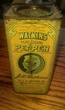 Vintage Watkins Pure Ground Pepper Tin Spice Winona Minn USA 1 Pound  - $27.99