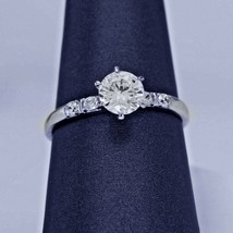 1 CT Coupe Ronde Véritable Moissanite Bague Solitaire Fiançailles 14K or Blanc - $102.90