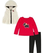 Kids Headquarters Baby Girls 3 PC Hooded Sherpa Vest, T-Shirt and Leggin... - $36.91