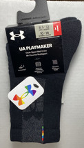 UA Playmaker Multi Sport Mid Crew Black Socks 8.5-13 Under Armour - $10.89