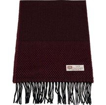 Men&#39;S 100%Cashmere Scarf Made In England Herring Bone Tweed Wine Black#1... - £15.81 GBP