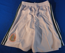 Discontinued New Adidas White Green Mexican Mexico Soccer Shorts Adult Large - £20.03 GBP