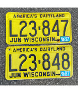Wisconsin 1987 Expired License Plates Dairyland Sequential Numbered #L23... - £17.52 GBP
