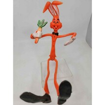 Rubber Bendable Bunny with Carrot Made in Hong Vintage Easter Unlimited 12&quot; - $6.45