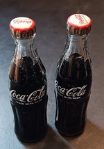 Vintage Miniature 3&quot; coke bottles x 2 with Japanese writing. - $17.82