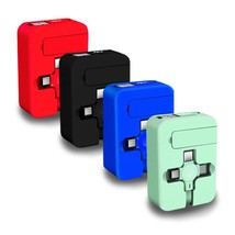 4 Pcs Three In One Charging Cable Roll, Data Transfer, 3 In 1 Charging Cable Ret - £26.73 GBP